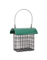 Songbird Essentials SE106 Deluxe Double Suet Cage with Green Metal Roof