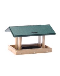 Birds Choice, Hopper Bird Feeder in Taupe and Green, Recycled Plastic