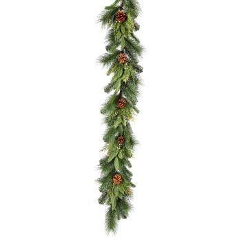 Regency Juniper/Cedar Mix Pine with Bayleaf & Cone Garland, 60"