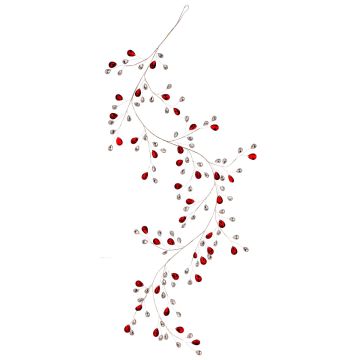 Regency Metal Jewel Garland - Red & Clear, 48"