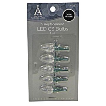 Holiday Wonderland, C3 3 Volt LED Replacement Bulbs Cool White, 5 pack