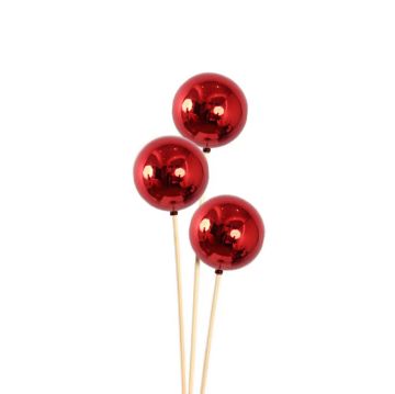 Vyn Ornamental Balls Glossy Red, 3 Stem