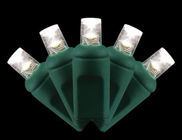 Holiday Bright Lights 5MM Balled Light Set 50 light count LED Pure White with Green Cord