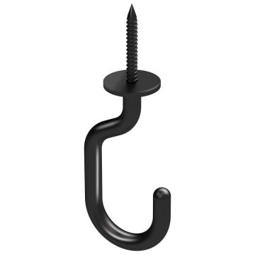 National Hardware Modern Ceiling Hook Black, 3-11/32"