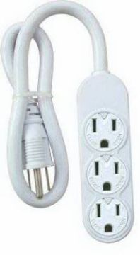 MASTER ELECTRICIAN, White Mini 3-Outlet Power Strip   