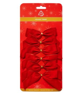 Holiday Trims Red 2 Loop Christmas Bow 3.5 in.