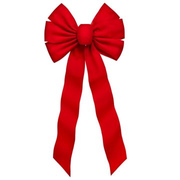 Holiday Trims Red 6 Loop Christmas Bow 12 in.