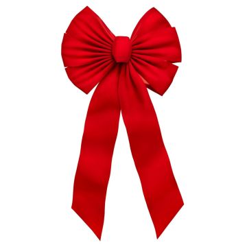 Holiday Trims Red 7 Loop Christmas Bow 14 in.