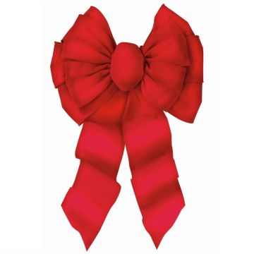 Holiday Trims Red 11 Loop Fancy Hand-Tied Wired Christmas Bow 13 in.