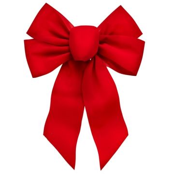 Holiday Trim 5 Loop Velvet Bow for Decoration, Red