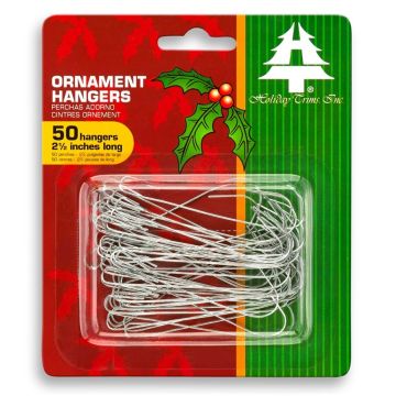 Holiday Trims Ornament Hooks (Silver), 50 Count