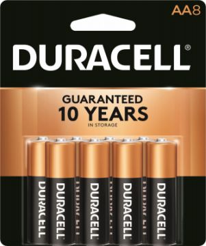 DURACELL Alkaline Batteries, AA, 8-Pk.     