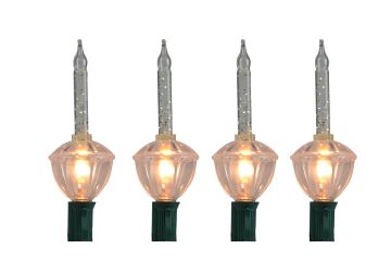 Holiday Bright Lights Bubble Light Set 7 count Clear Bulb Silver Glitter with Green Cord