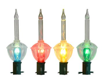 Holiday Bright Lights Bubble Light Set 7 count Transparent Base Multi colored Bulbs with Green Cord