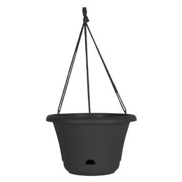 Bloem, Lucca Self Watering Hanging Basket, Black, 13"