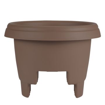 Bloem, Modica Deck Rail Round Planter, Chocolate, 12"