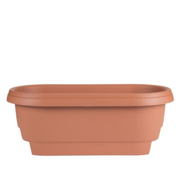 Bloem, Modica Deck Rail Round Planter, Terra Cotta, 24"