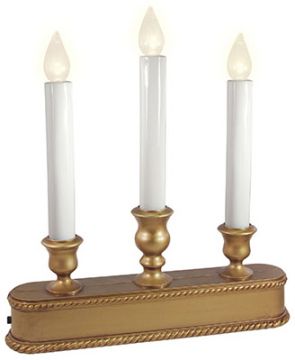 SYLVANIA, Christmas LED 3-Light Candolier, Battery-Operated, Gold, 10-In.   