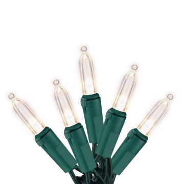 Celebrations Gold LED, T5 Traditional Mini Warm White Steady Green Cord, 100L/33FT