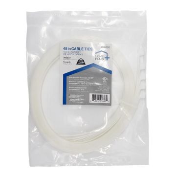 Home Plus, 48 in. L White Cable Tie 5 pk