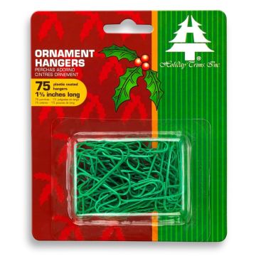 Holiday Trims Ornament Hooks (Green), 75 Count