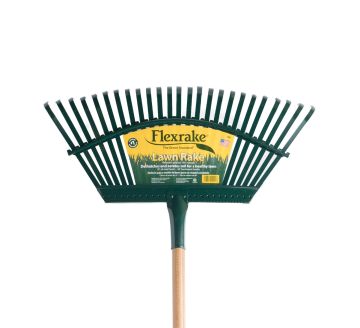 Flexrake 1W Lawn Rake with 19" Flex-Steel Head 48" Wood Handle