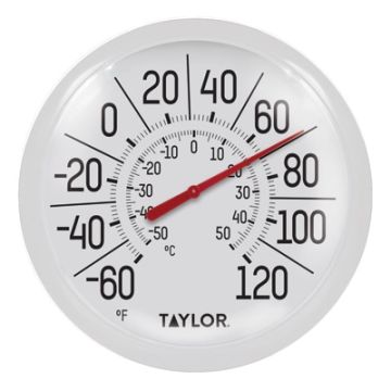 8.5" Black and White Dial Thermometer