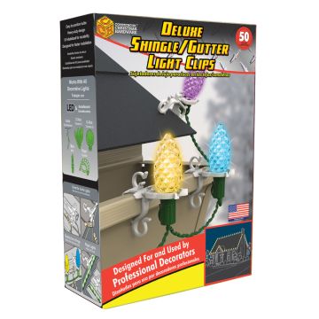 CCH, Deluxe Shingle/Gutter Light Clips, 50 Clips