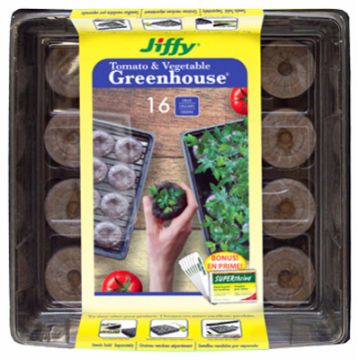 Jiffy, 11" x 11", Peat Pellet Tomato Greenhouse, 16 ct