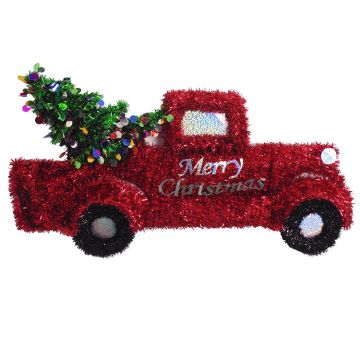 Red Tinsel Pick up Truck