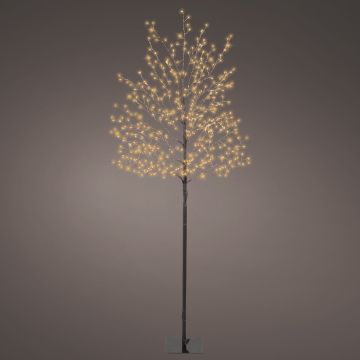 Lumineo Micro LED Tree, Black, Classic Warm White, 59" 480 Lights