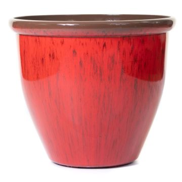 Sunshine Ceramica, Running Glaze Planter, Red