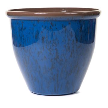 Sunshine Ceramica, Running Glaze Planter, Blue