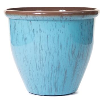 Sunshine Ceramica, Running Glaze Planter, Aqua