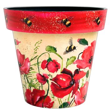 Sunshine Ceramica, Zest Pot, Poppies & Bees