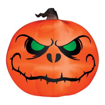 Gemmy 5' Airblown Inflatable Halloween Reaper Pumpkin Head Jack-O-Lantern