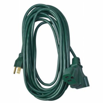 Power Block, Outdoor Extension Cord, Green, 16/3, 25 Ft.