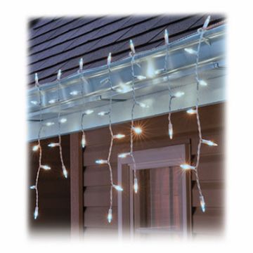 SYLVANIA, Staylit Icicle 100-Light Set, Cool White LED, White Wire   