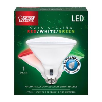 Feit, PAR 38 E26 (Medium) LED Bulb Color Changing 6 Watt Equivalence 1 pk