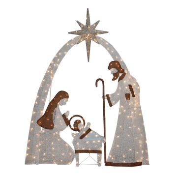 Seasons Designs 6 Ft Nativity With 210 Warm White Led Lights