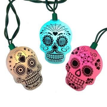 Kurt Adler Sugar Skull Light Set RGB LED 10L/12FT