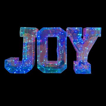 Luxe Light Decor Iridescent Christmas JOY Letters