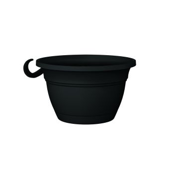 The HC Companies, Eclipse Round Hanging Basket, Black, 12"