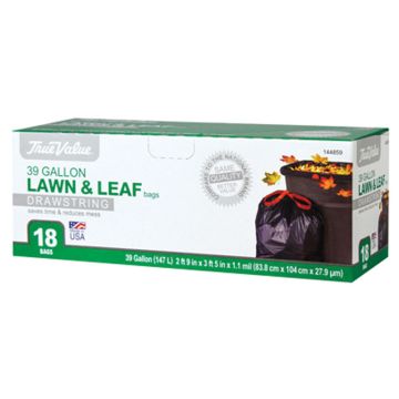 39 Gallon (18 Count) Black Lawn and Leaf Bag With Drawstring