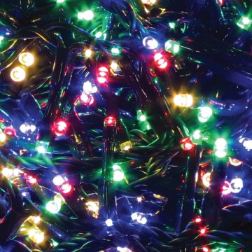 Holiday Bright Lights LED, Rice Lights 5MM Multi Battery Operated Green Cord, 100L/32.5FT