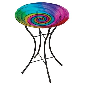 Regal Art & Gift 18" Birdbath with Stand - Rainbow