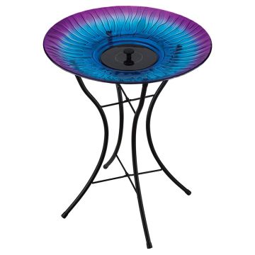 Regal Art & Gift 18" Solar Fountain/Birdbath with Stand - Purple