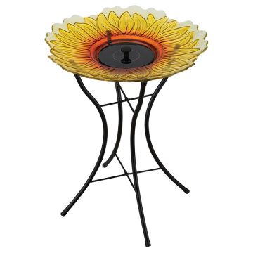 Regal Art & Gift 18" Solar Fountain/Birdbath with Stand - Sunflower