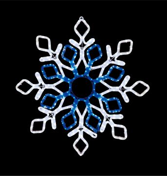 LAMPHOME 24” Snowflake Neon LED Super-Bright White and Blue, Outdoor 