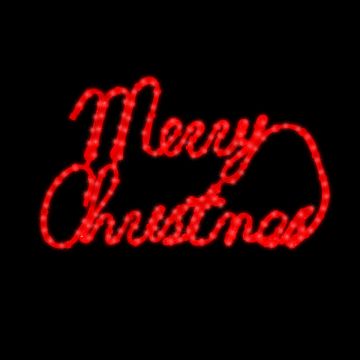 LAMPHOME 24in Lighted Merry Christmas Sign, Red, Indoor/Outdoor